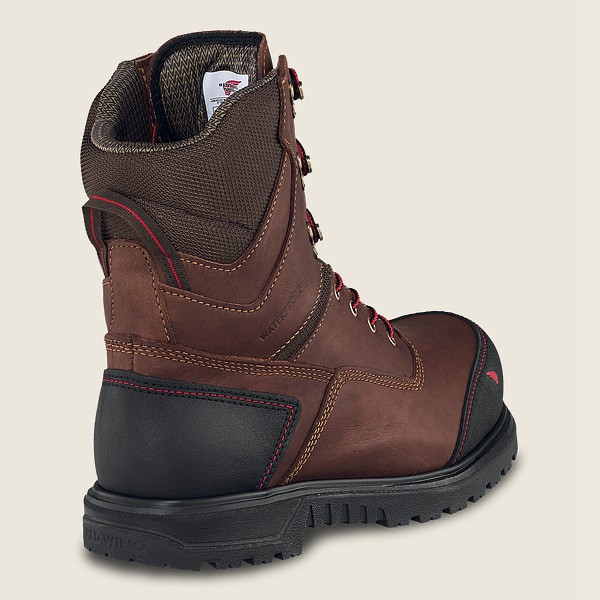 Mens Red Wing Brnr Xp - 8-inch Waterproof Csa Toe - Safety Boots Brown/Black - MEL659280